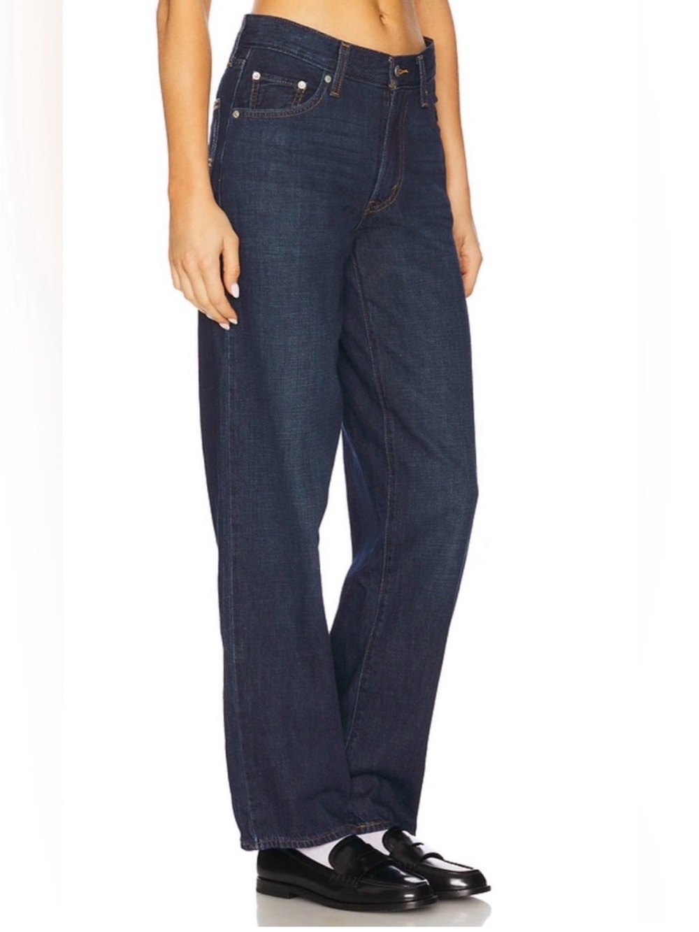 Levi's Baggy Dad Linen blend Dark Indigo Wide Leg High-Rise Jeans